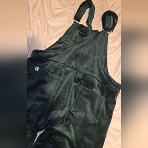 NWOT Forest Green Velvet Swoveralls Size XL